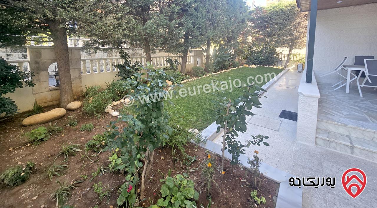 شقة مفروشة ارضية مساحة 210م مع حديقة 200م للإيجار في عمان - الرابية