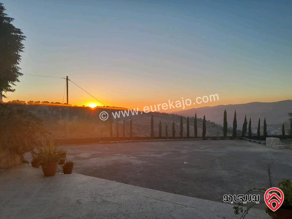 مزرعة مساحة الأرض 4 دونمات مع شاليه 250م للبيع في جرش خلف جامعة فيلادلفيا