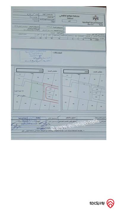 قطعة ارض مساحة 4421م يوجد عليها بيت طابقين نظام امريكي  للبيع في عمان- منطقة اللبن 