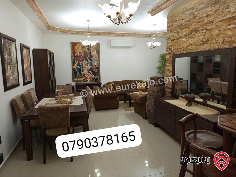 شقة أرضية مساحة 180م داخلي و 100م خارجي للايجار مفروشة في عمان - خلدا 