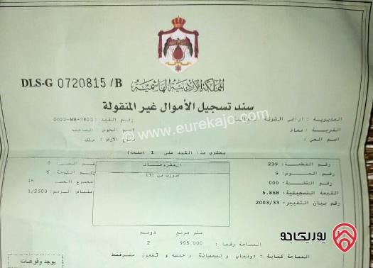 قطعة أرض مساحة 400م غير مفروزة من أرض مشتركة للبيع في اربد - الشونة الشمالية شرق حي ابو ايوب (طريق العين) 