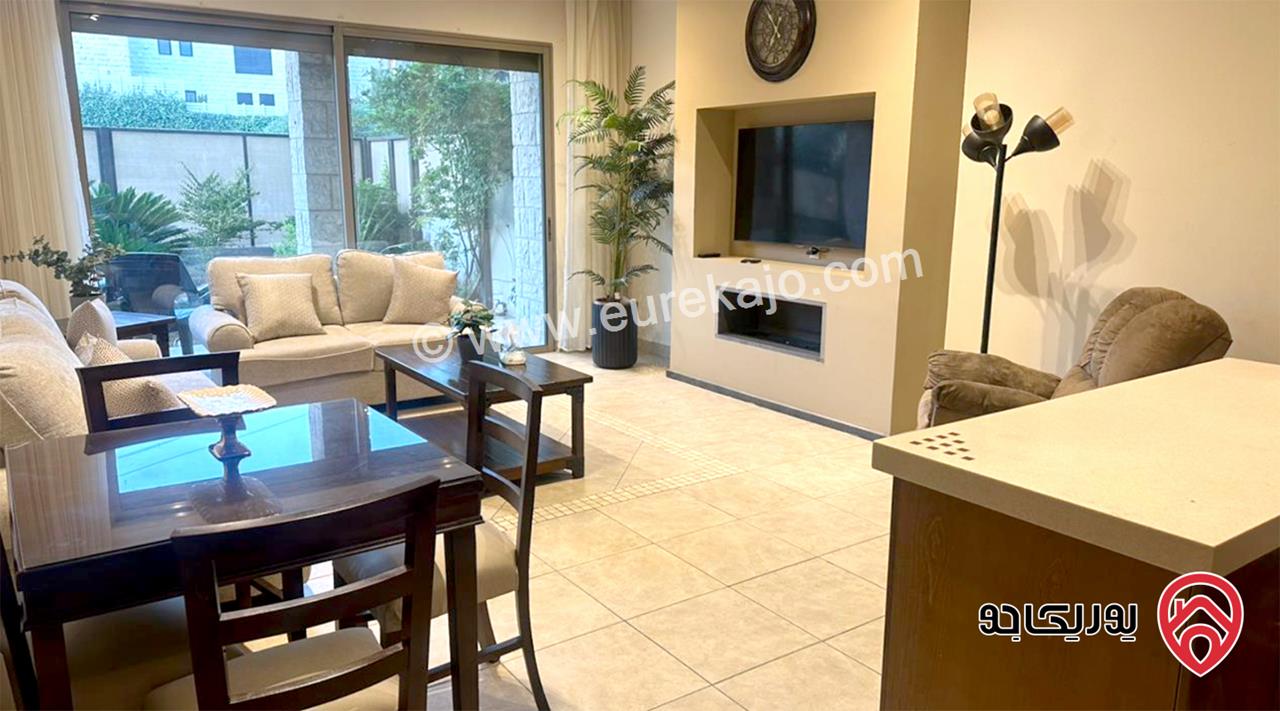 شقة ارضية مفروشة مساحة 90م مع حديقة 50م للإيجار في عمان - عبدون