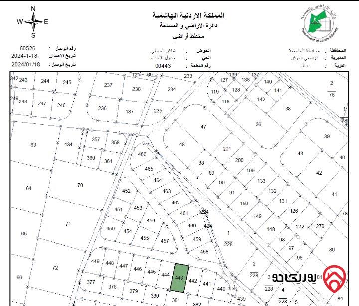 قطع اراضي مساحة 750م للقطعة للبيع في عمان - قرية سالم حوض شاكر الشمالي 