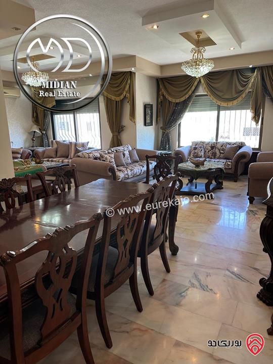 شقة مفروشة للبيع طابق ثاني خلدا مساحة 210م تشطيبات وفرش سوبر ديلوكس اطلالة جميلة بسعر مميز