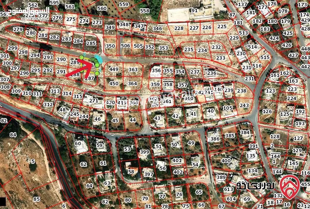 قطعة أرض مساحة 600م على شارعين للبيع من أراضي غرب عمان - بلال اطلالة بانوراما ومنطقة سكنية مميزة