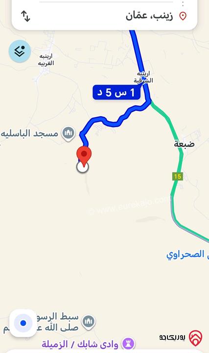 قطعة أرض مساحة 9 دونم و 882م للبيع من اراضي جنوب عمان منطقة زينب