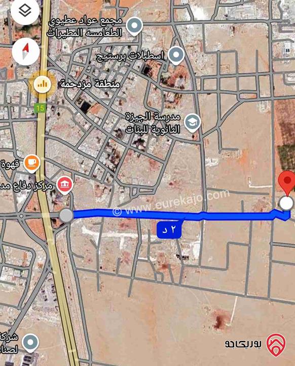 ارض مساحة 1 دونم للبيع في عمان - الجيزة حوض الحجرة خلف الدفاع المدني 1كلم