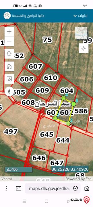 قطع أراضي عدد 9 مساحة كل قطعة 3 دونم و 400م مجموع القطع 32 دونم للبيع في المفرق 