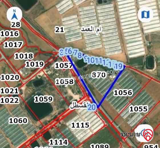 قطعة أرض مساحة 15 دونم للبيع في عمان - منطقة القسطل