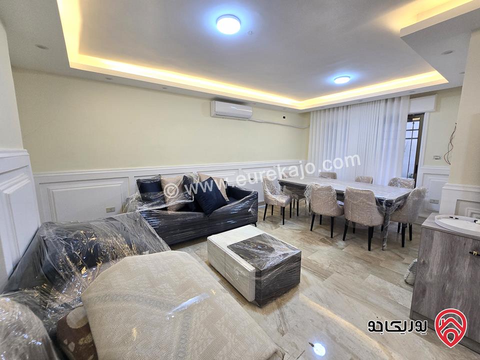 شقه ارضية مفروشة فرش جديد مساحة 150م مع تراس واسع 100م للايجار في عمان - الرابية