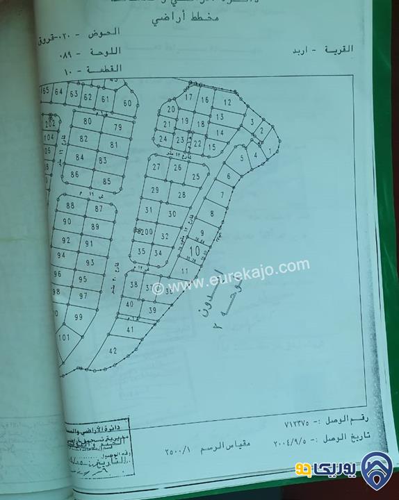 ارض للبيع اربد دوار الثقافة حوض قروق الجنوبي اليرموك قطعة رقم 10 من المالك مباشرة