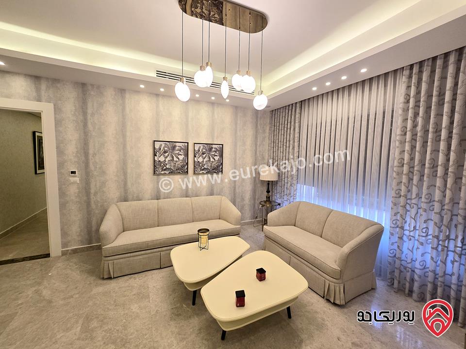 شقة ارضية مفروشة مساحة 250 متر مع كراج ومدخل خاص للايجار في عمان - أم أذينة