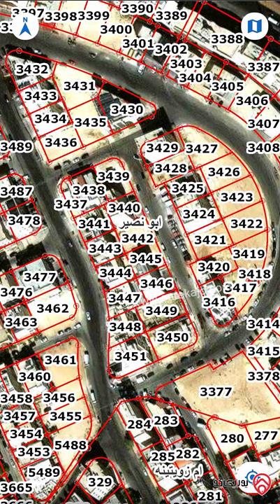 أرض تجاري مساحة 450م للبيع في عمان - ابو نصير خلف البنك الإسلامي