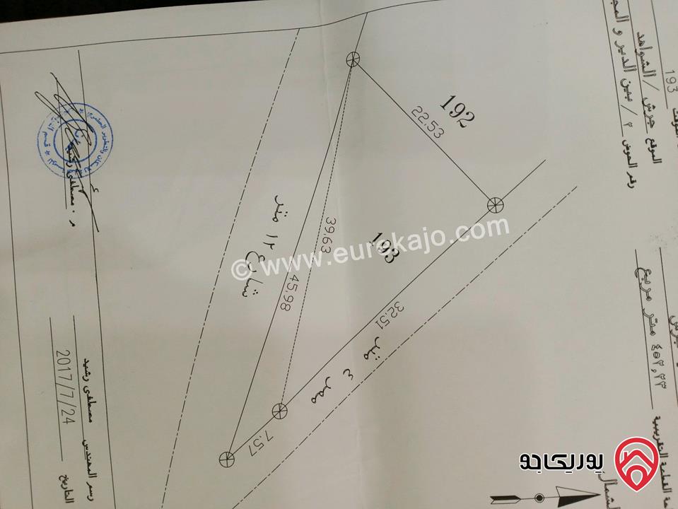نمرتين سكنية مساحتهم 780م متلاصقتين للبيع في جرش شرق البركتين اسكان التطوير الحضري