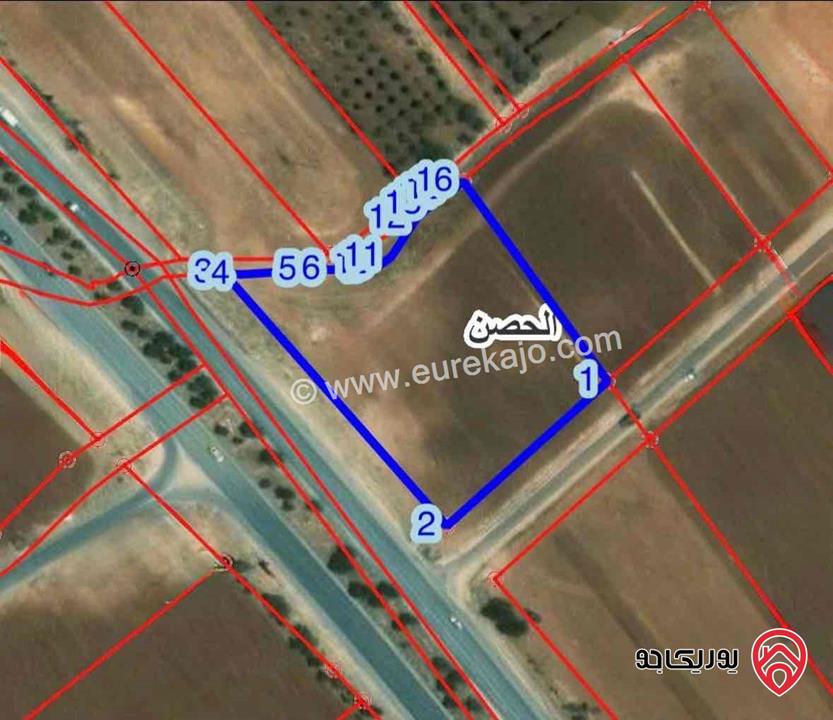 قطعة ارض " تجاري " للبيع بمساحة 4,785  متر في اربد / الحصن طريق اربد عمان بالقرب من جسر النعيمة 