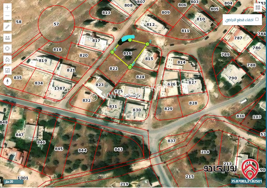 ارض مساحة 500م للبيع في عمان - ناعور ام البساتين