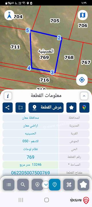 ارض زراعية مساحة 13 دونم للبيع في معان