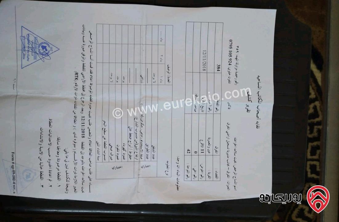 قطعة أرض مساحة 3 دونم و 400م للبيع في المفرق
