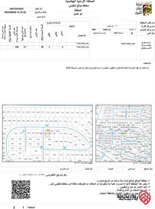 قطعة أرض مميزة مساحة 369م للبيع في عمان - أبو نصير حي الضياء من المالك مباشرة التواصل على الرقم 0790772627