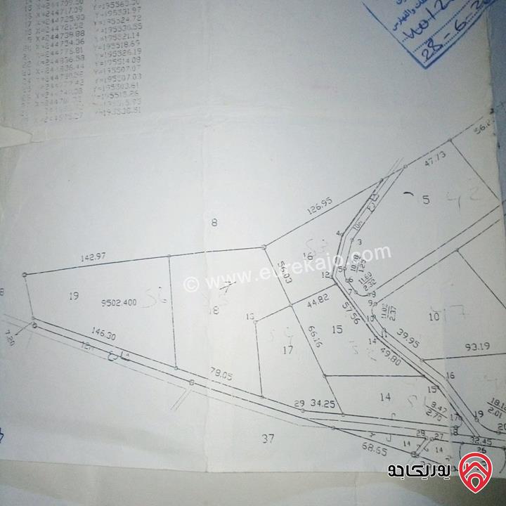 قطعة أرض مساحة 9 دونم و 519م للبيع في المفرق قرية الدجنية طريق اربد الزرقاء مثلث الدجنية 