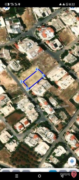 قطعتين متلاصقات مساحة كل قطعة 850م للبيع في عمان - مرج الحمام حوض الطبقه