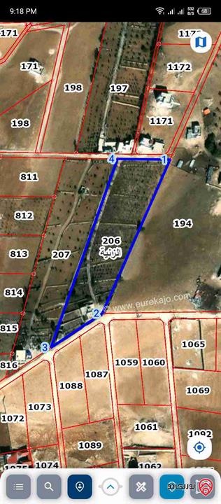 مزرعة مطلة مساحة 11500م وبناء 150م للبيع في المفرق - بلعما