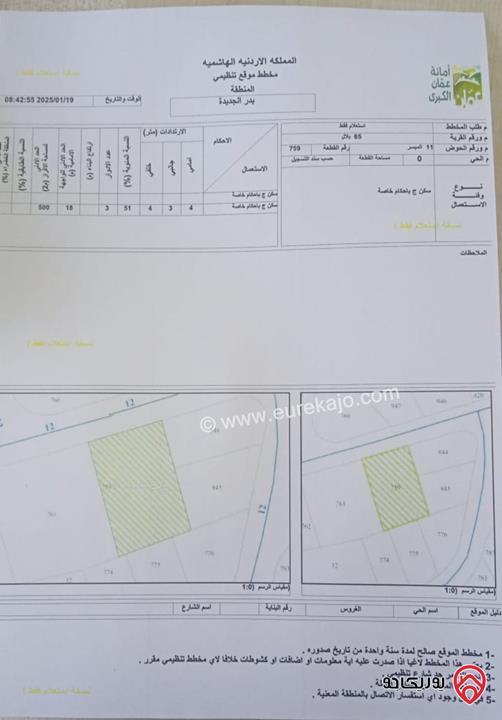 أرض مساحة 941م للبيع في عمان - بدر الجديدة