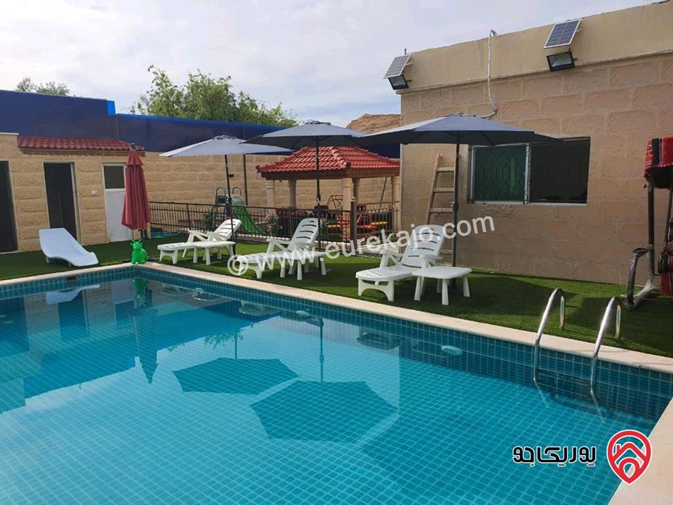 شاليه مساحة الأرض 560م وبناء 100م للبيع في الغور - جوفة الكفرين منطقة الشاليهات