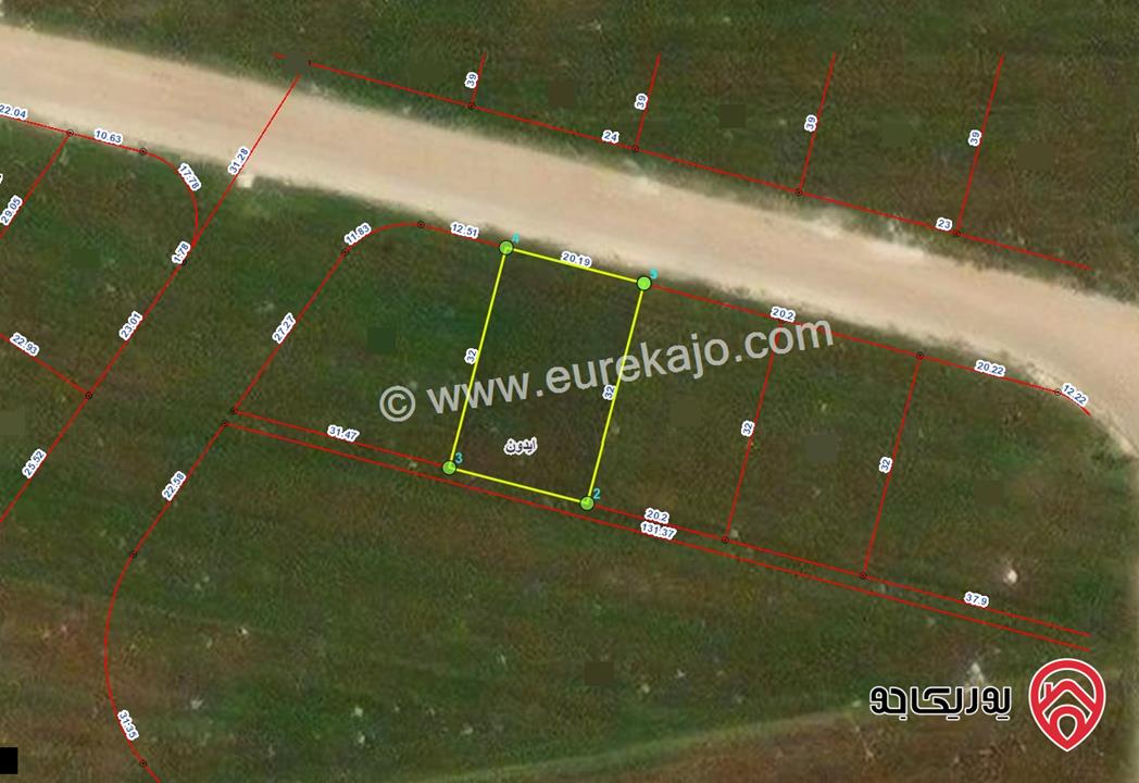 قطعة ارض مساحة 646م للبيع في اربد - ايدون - قرب دوار الثقافة - الطوال