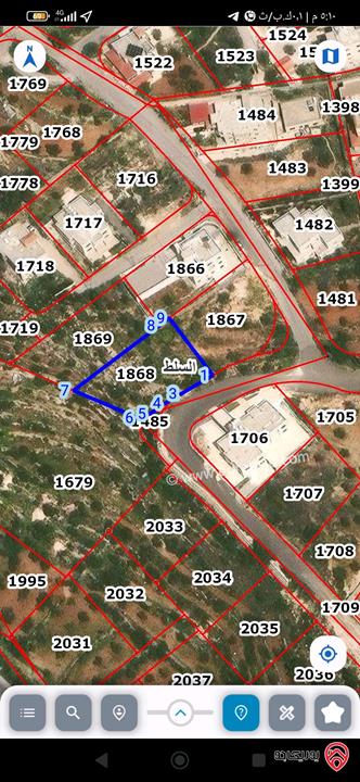 أرض مساحة 960م للبيع في السلط سوادة الجنوبي 