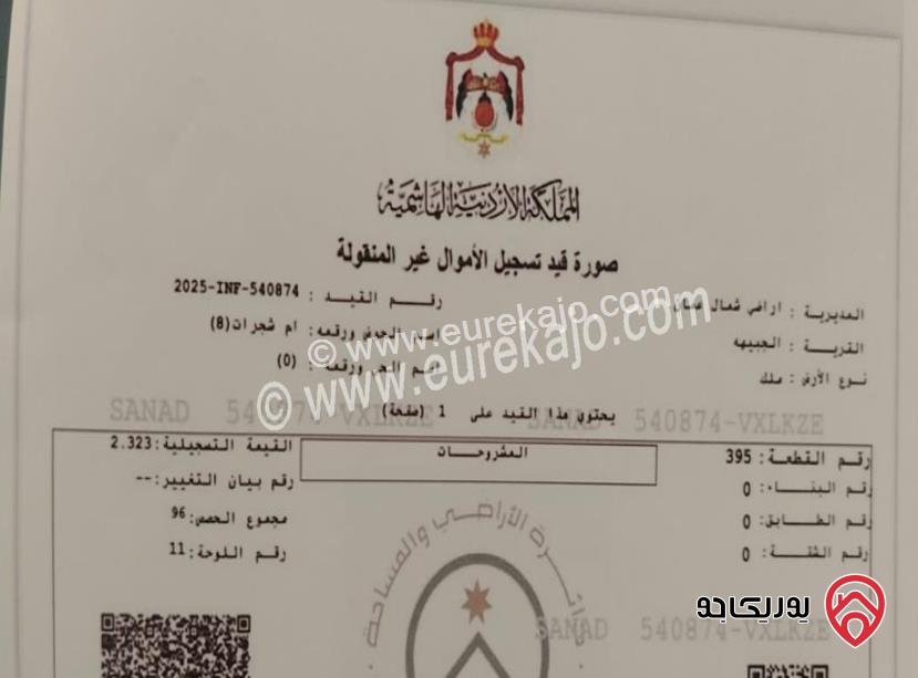 أرض سكنية مساحة 997م للبيع في عمان - الجبيهة