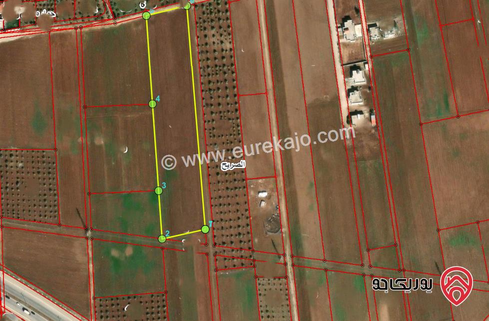 قطعة ارض مساحة 1087م للبيع في اربد - جنوب شارع البتراء من اراضي الصريح 