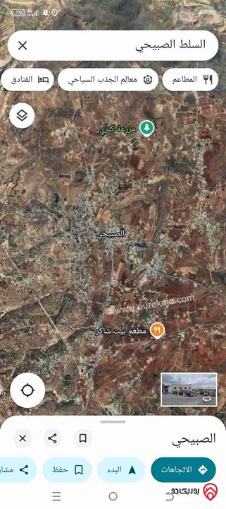 أرض مزروعة زيتون مساحة 5 دونم و 280م للبيع في السلط - الصبيحي