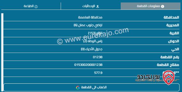 قطعة أرض مساحة 578م للبيع في خريبة السوق 