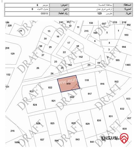 أرض مساحة 750م للبيع في عمان - طبربور