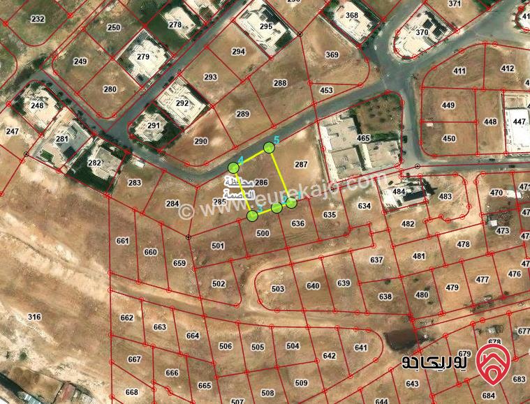 قطعة ارض مساحة 1 دونم و 203م للبيع من أراضي غرب عمان - الدمينة 