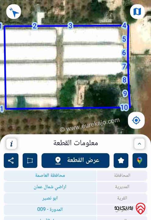 ارض مساحة 4300م للبيع في عمان - ابو نصير 