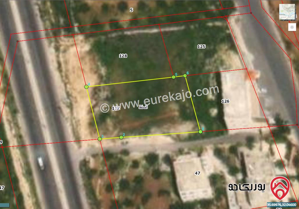 قطعة ارض مساحة 1 دونم 450م للبيع في السلط - شارع الستين