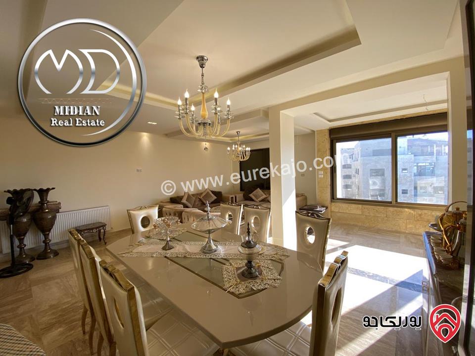 شقة مفروشة طابق أخير مع روف للايجار في عمان - خلدا - العوجانية مساحة 320م مع تراسات تشطيبات ديكورات فاخرة اطلالة جميلة