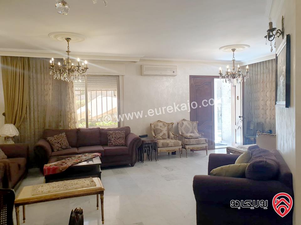 شقة مفروشة ارضية مساحة 210م مع حديقة 80م ومدخل خاص للإيجار في عمان - أم السماق