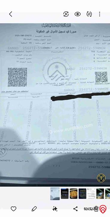 قطعة أرض مساحة 922م للبيع في عمان - اللبن