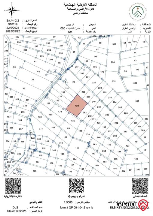 أرض مساحة 10 دونم و 494م للبيع في المفرق - دحل