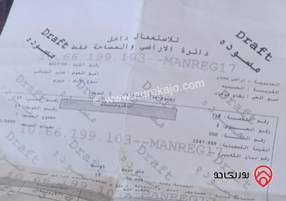 أرض مساحة 15 دونم للبيع في معان - الحسينية