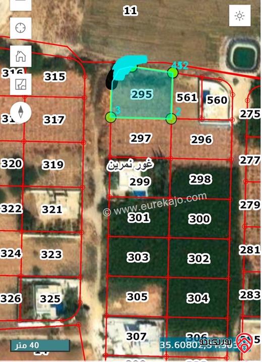 قطعة ارض مفروزة مساحة 1307م للبيع من أراضي الشونة الجنوبية في الاغوار من المالك 