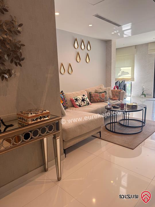 شقة فاخرة مفروشة طابق أرضي مساحة 123م للايجار في عمان - عبدون