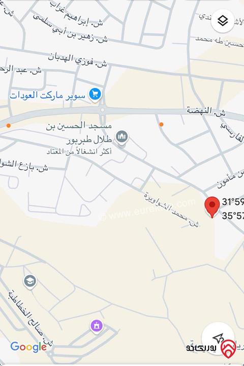 قطعة ارض مساحة 1300م للبيع في عمان - طبربور حوض المدورة 
