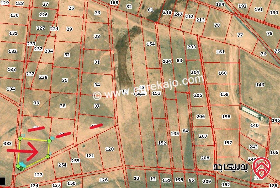 قطعة ارض مساحة 10 دونم و 436م للبيع من اراضي جنوب عمان القنيطرة علي شارعين تصلح لكافة الاستثمارات بسعر مغري