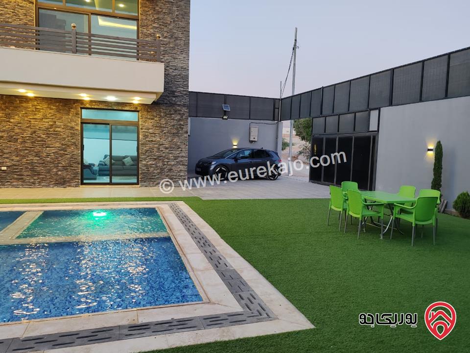 شاليه طابقين مساحة ارض 507م مساحة البناء 200م للبيع في البحر الميت - من اراضي الشونة الجنوبية غور الرامة