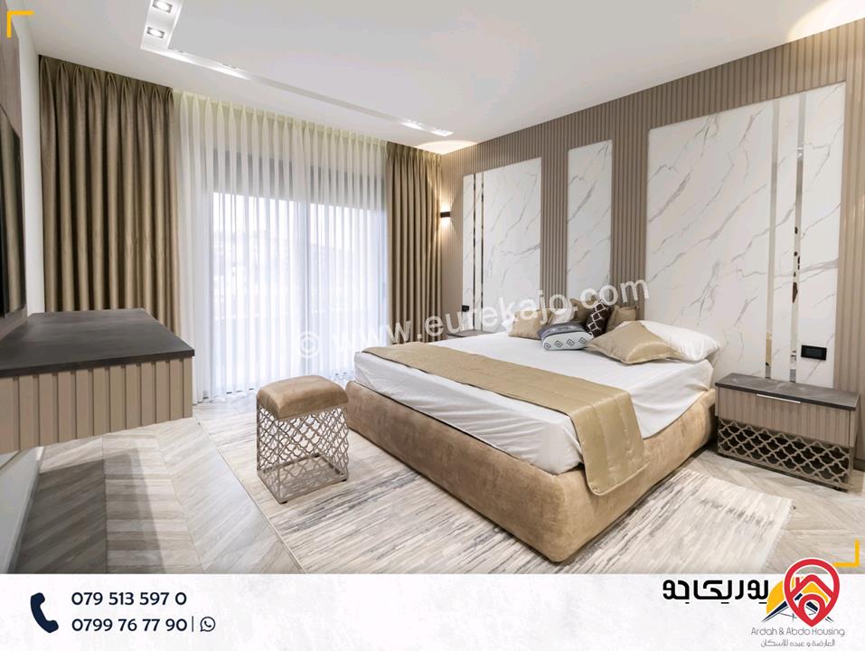 شقة شبه أرضي مساحة 177م مع ترس 50م للبيع في عمان - طريق المطار