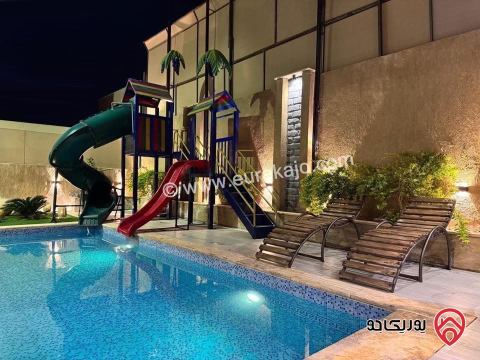 شاليه مميز مساحة 281م على أرض 419م للبيع في البحر الميت - جوفة الكفرين